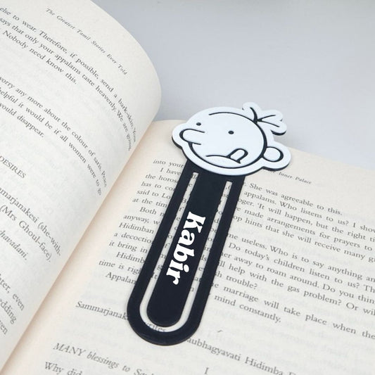 Personalised Diary of a Wimpy Kid Bookmark | Custom Name Cartoon Bookmark | Cute Gift for Readers | Greg Heffley -  Tongue Out