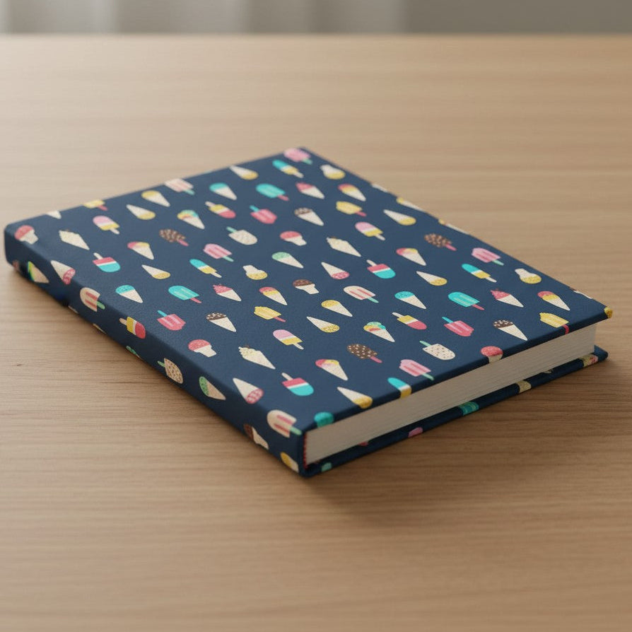 Ice cream Book Fabric Dust Jacket — Protect Your Books in Style