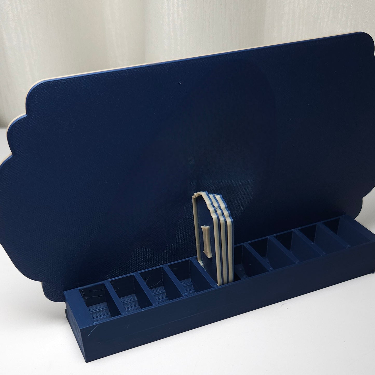 Book Reading Tracker / Counter Sign - Dark Blue & Beige