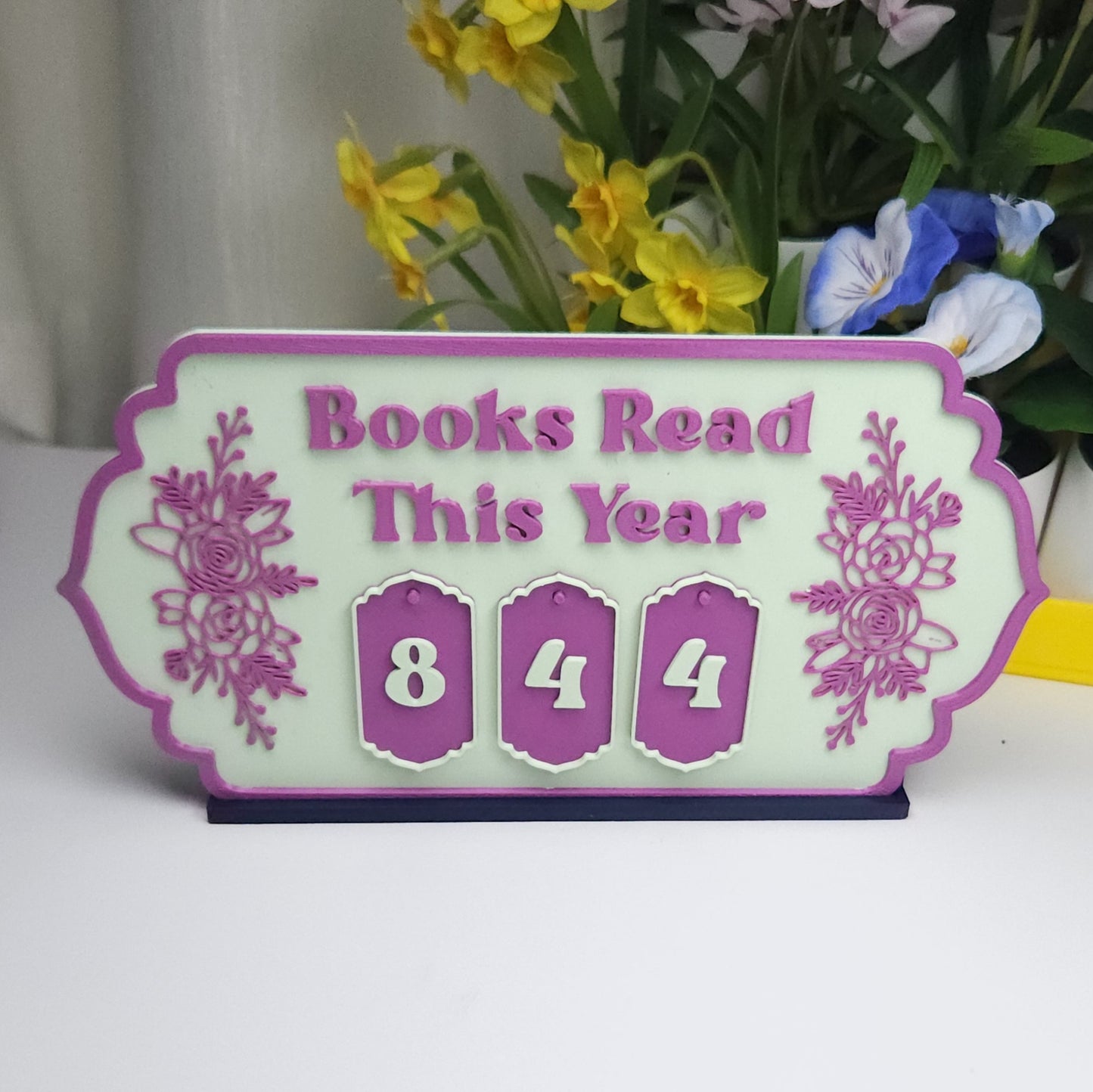 Book Reading Tracker / Counter Sign - Mint