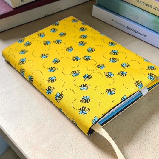 Honeybee Fabric Dust Jacket — Protect Your Books in Style