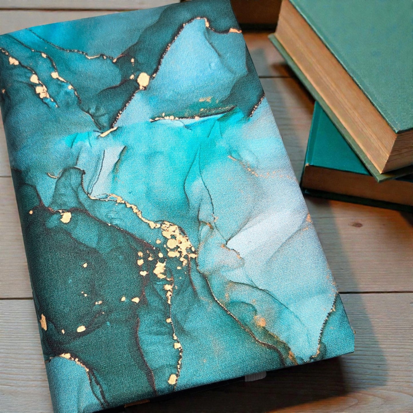 Emerald Marble Fabric Dust Jacket — Protect Your Books in Style