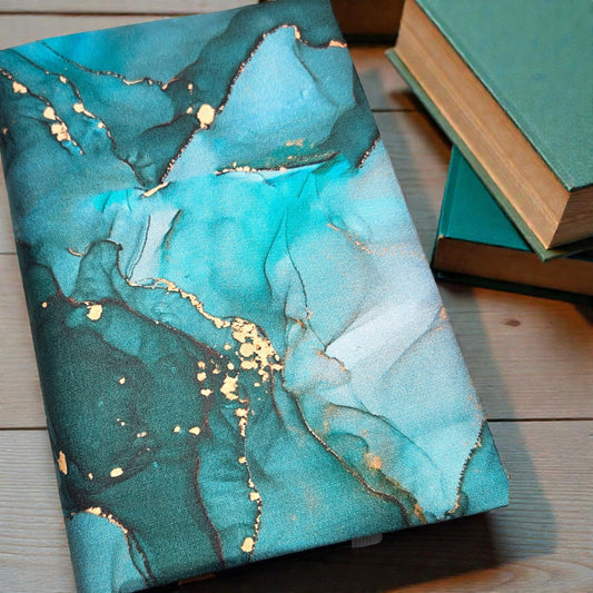Emerald Marble Fabric Dust Jacket — Protect Your Books in Style