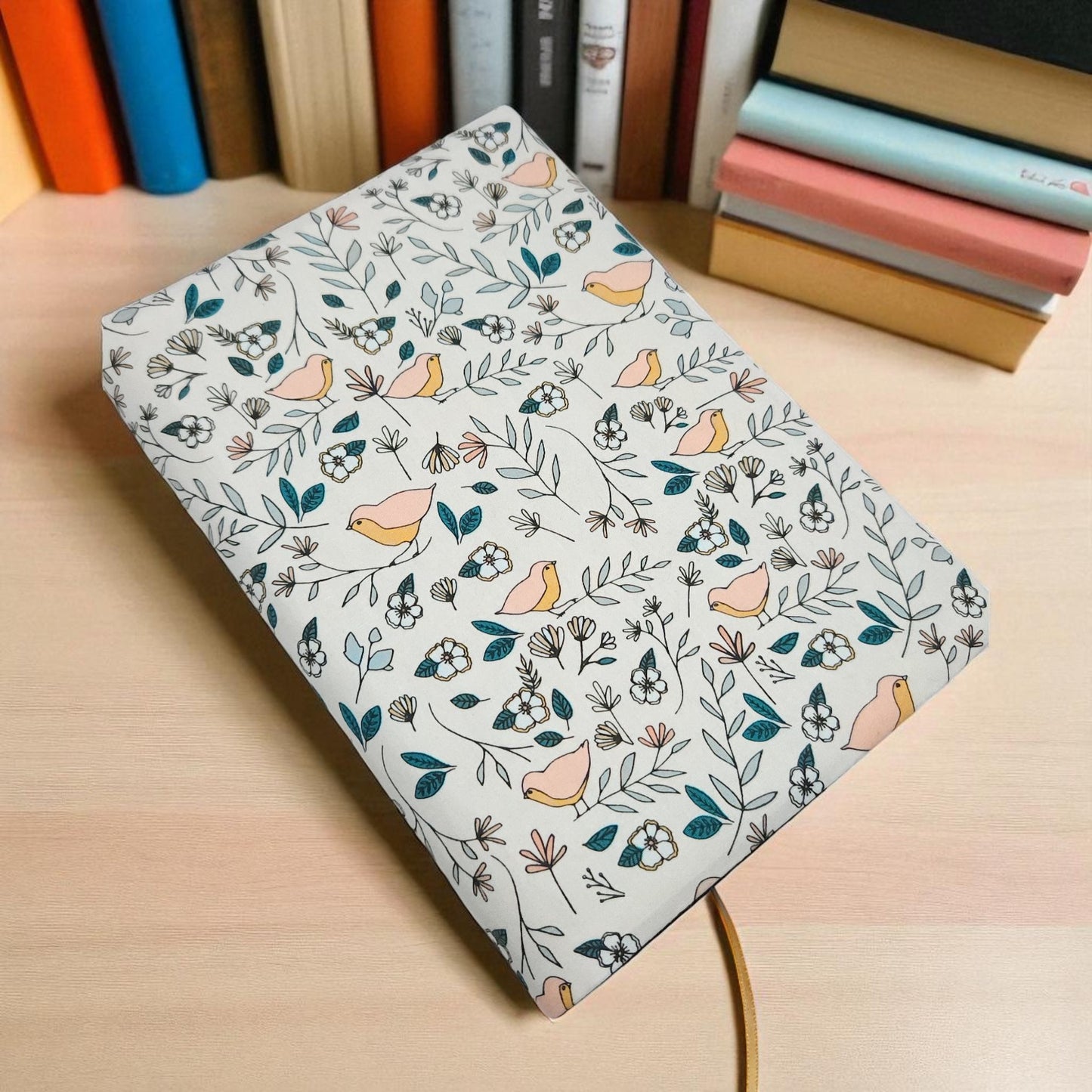 Birds Fabric Dust Jacket — Protect Your Books in Style
